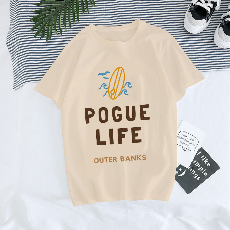 European And American Digital Round Neck Printed Summer T-shirt