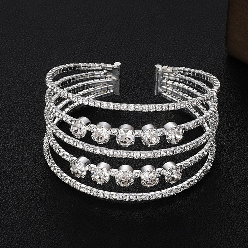 Bridal Accessories Temperament Full Diamond Elastic Bracelet